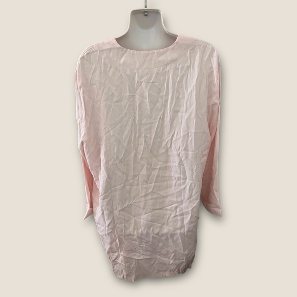 Vintage 80s Nina Piccalino Three-Button Blouse Soft Pink 16 - Picture 2 of 8